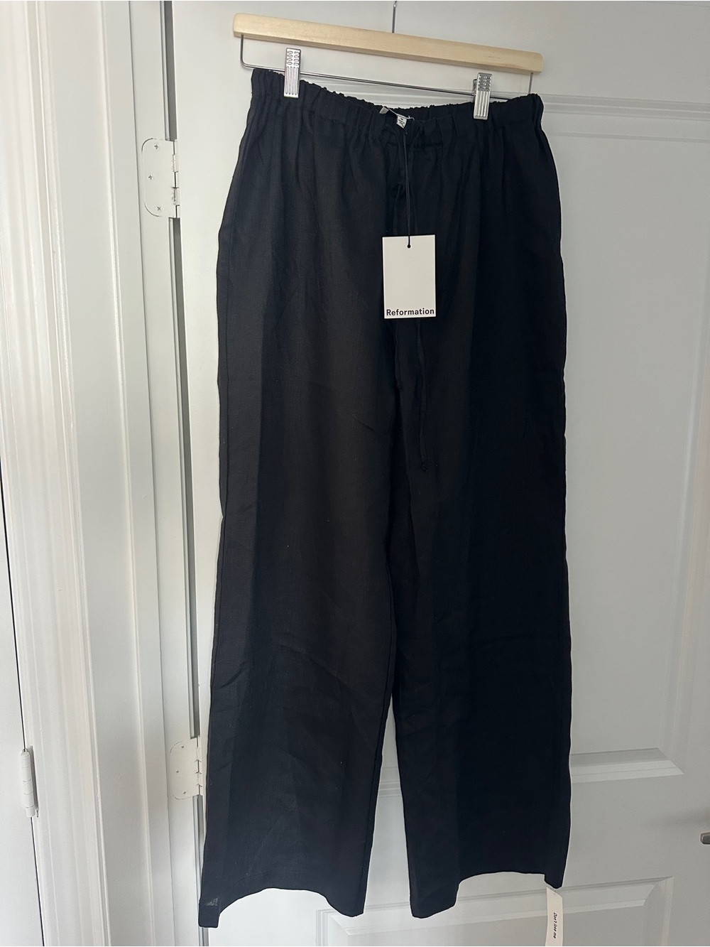 Reformation Olina Linen Pant Black - Size M